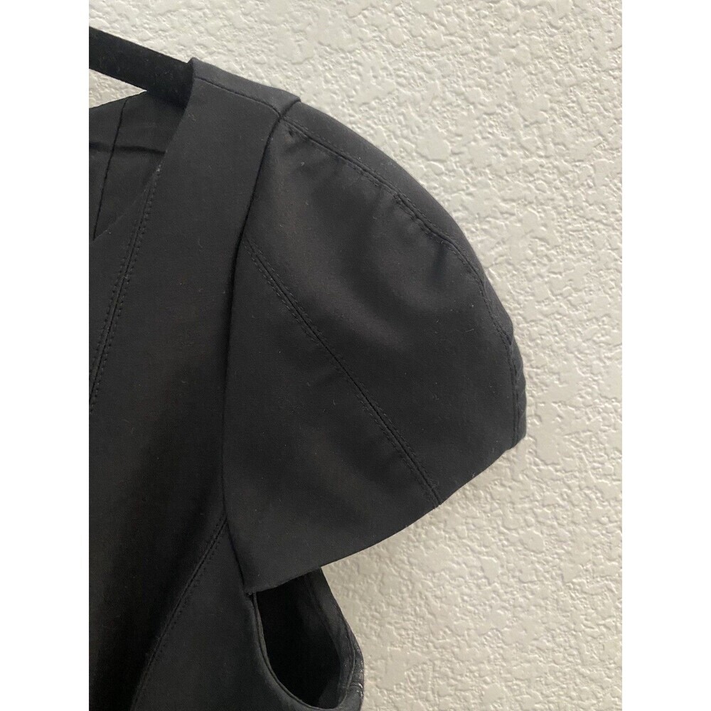 Halston Heritage Maggie Tulip skirt black v-neck skater dress Size 4 - Picture 7 of 13